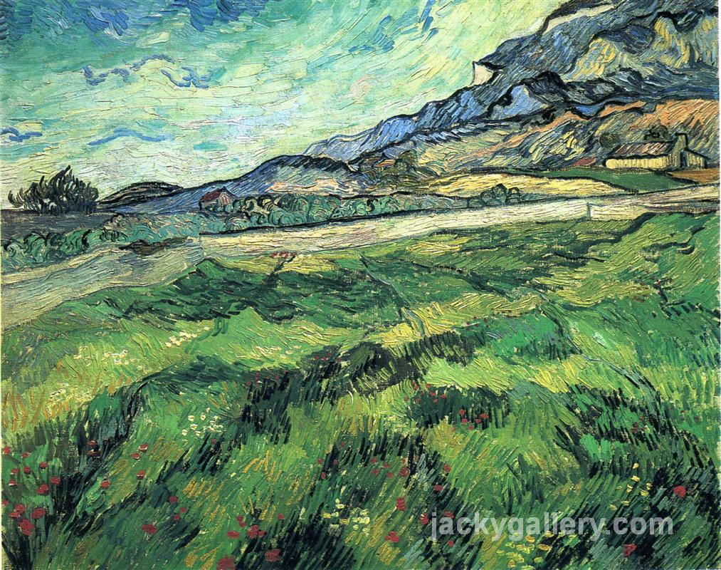 The Green Wheatfield behind the Asylum, Van Gogh painting